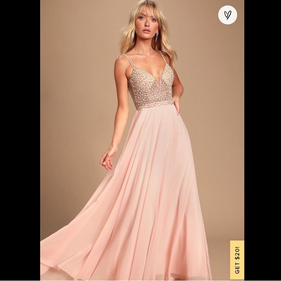 Lulu’s True Love Beaded Rhinestone Maxi Dress - Picture 2 of 7